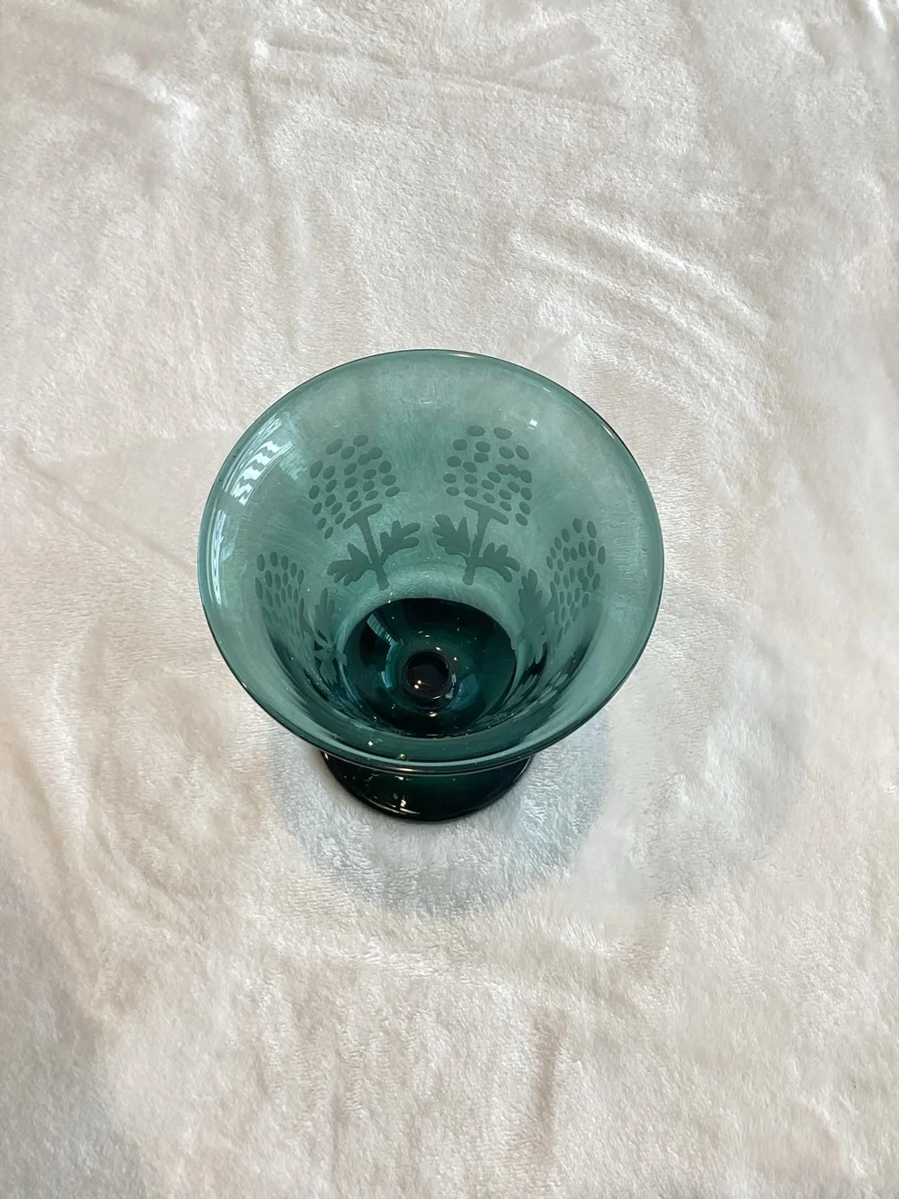 Anthropologie Green Goblet Glass Alejandra New Set of 2 Borosilicate